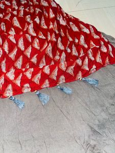 Gray &amp; Red Asymmetrical Dress