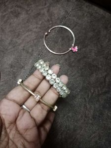 10 Necklace,8 Bangles,3 Bracelet,5 Earrings, Clips