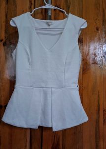 Chic White Peplum Top