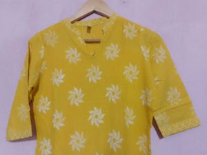 Stylum Yellow Floral Print Kurti
