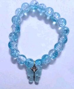 CRACKLE BEADS BRACELET WITH CHARM