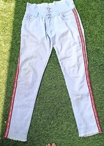 Striped Denim Jeans
