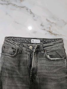 ZARA Gray Straight Leg Jeans