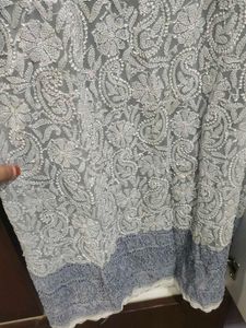 Georgette Kurta Lucknowi With Inner Attached