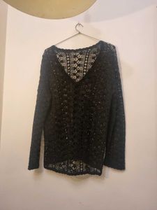 Black Crochet Top