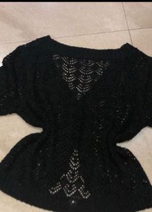 Vintage Black Knit Cardigan