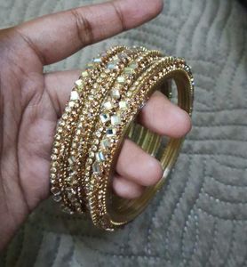 Glass Golden Bangles