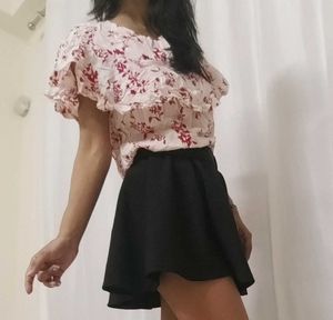 Floral Ruffle Top