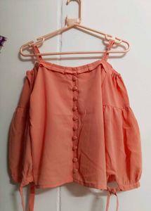 Peach Off-Shoulder Blouse