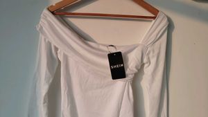 Chic White One-Shoulder bodysuit Top