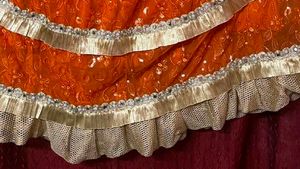Golden Orange Lehnga Choli