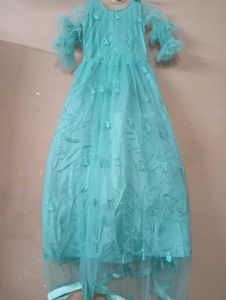 Cute cyan Girls Dress and gown