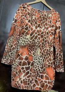 Brown 🟤 Printed Winter Top For 46 Bust