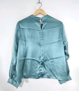 Tokyo Talkies Sea Green Satin Top ( Women)