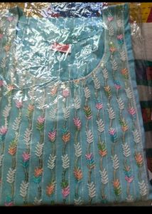 Elegant Pink &amp; Blue Kurta Set