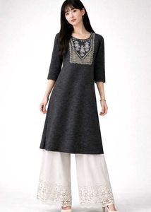 Embroidered Knit woolen kurti