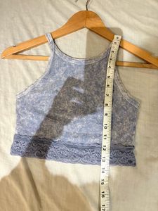 Beautiful Lace Trim Crop Tank