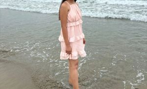 Light pink Color Dress Useful ForVacation Or Beach