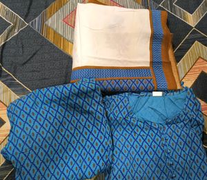 Blue Colour Suit Set(Kurta, Pent & Dupatta)