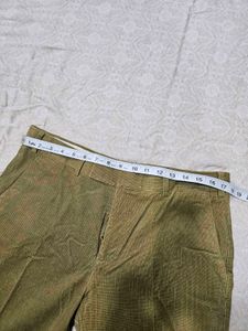 Custom Olive Green Corduroy Pants –Size 34, Unworn
