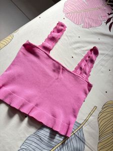 Pink Cropped Tank Top