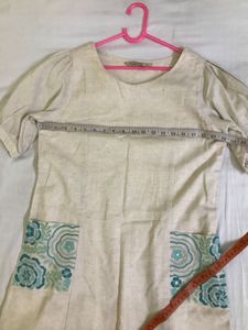 Beige in Colour Dress Size M