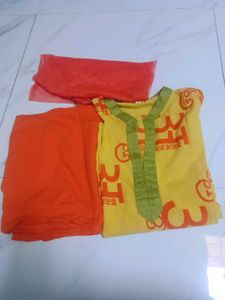 Yellow & Orange Kurta Set