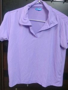 Purple Polo Top
