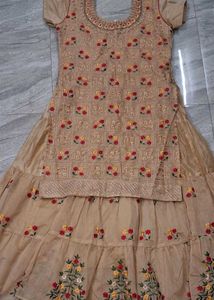 Floral Embroidered Kurta Sharara Set