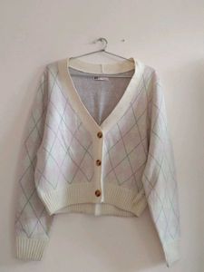 Argyle Knit Cardigan