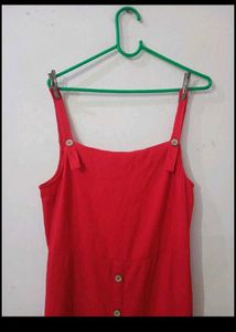 vero moda brand Red Button-Down Midi Dress