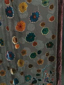 Floral Velvet Trim Scarf