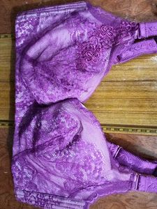Purple Light Padded Lace Bra Size 34c 3