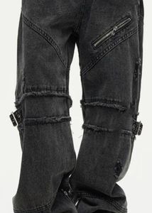Distressed Black Denim Jeans