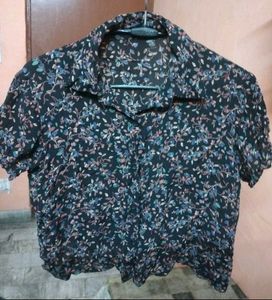 Floral Print Short Sleeve Blouse + Free Delivery