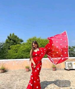 Velentine Red Saree ❤️❤️😍😍