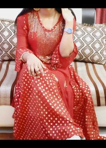 Red Anarkali  Dress