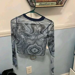 Sheer Marble Print Top