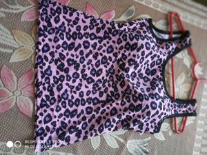 Pink Leopard Print Swimming Suit