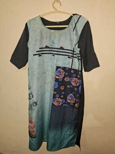 Stylish Blue Printed Kurta