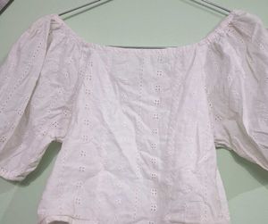 Zudio Square Neck/ Off Shoulder Crop Top