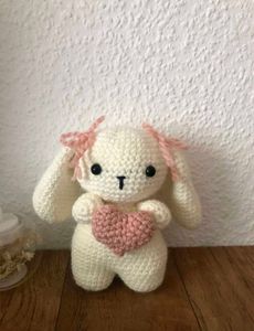 Crochet Bunny Plush with Heart