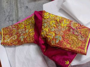 Pink Maggam Zardosi Work Blouse Like New
