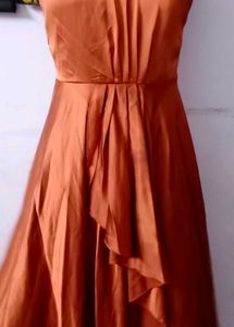 One Shoulder Satin Cocktail Dress .