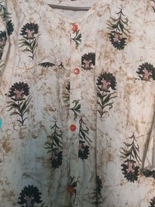 Elegant Floral Print Kurta