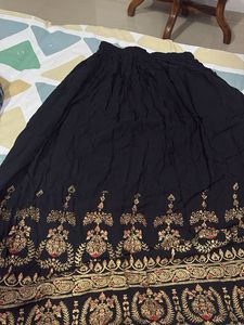 Elegant Black Ethnic Skirt