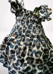 Patterned Smocked Dress