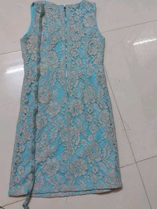 Cyan Lace Dress