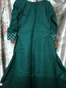 🤩New Green &amp; White Kurta Set A-line