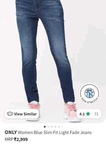 ONLY Women’s Blue Slim Fit Light Fade Jeans – Clas